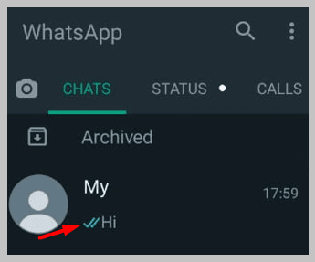 It means that the message has been sen