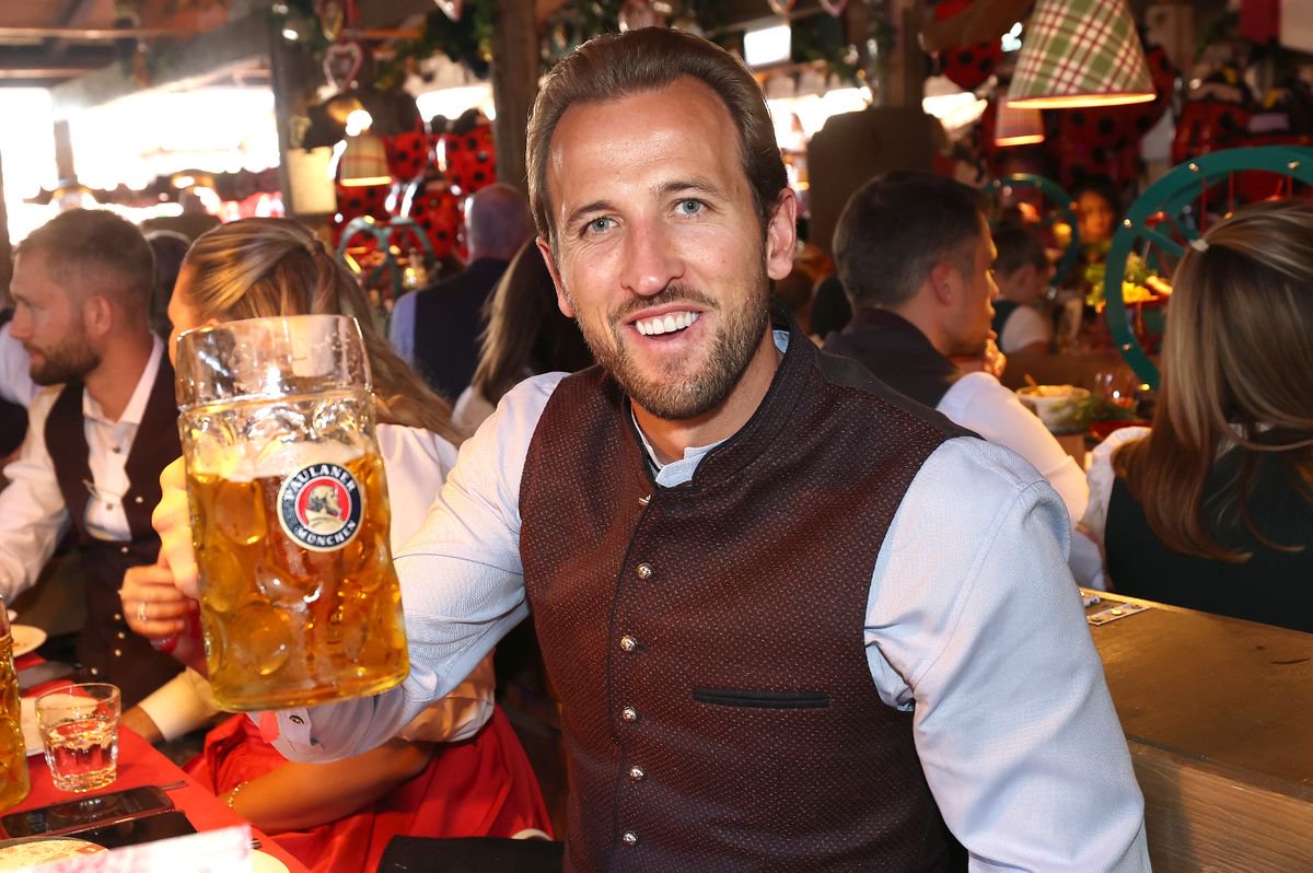 Harry Kane of FC Bayern München attends the FC Bayern Wiesn at Käfer Wiesn-Schänke