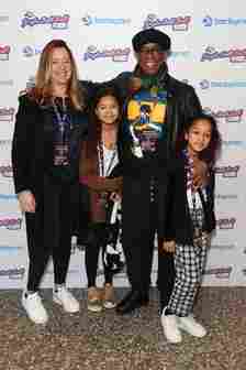 Ian Wright and Nancy Hallam with daughters  Lola and Roxanne