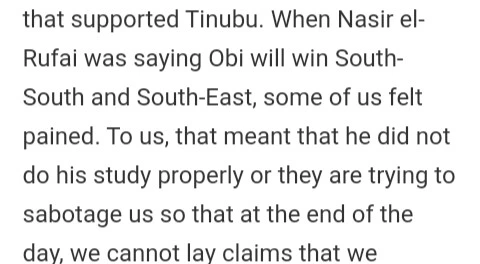 When Nasir El-Rufai Was Saying Obi Will Win South-South & Southeast, Some Of Us Felt Pained- Emami