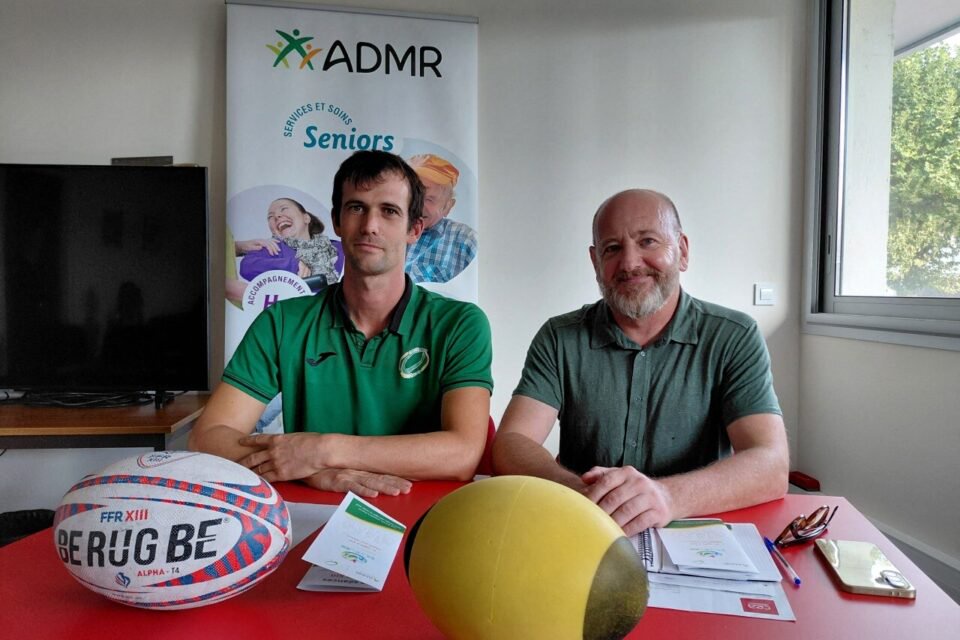 Benjamin Bro président du Comité de rugby à XIII du Lot et Martial Lagrue directeur de l'ADMR
