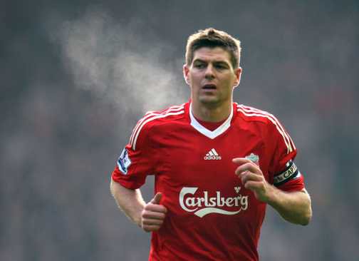 Steven Gerrard in action for Liverpool.