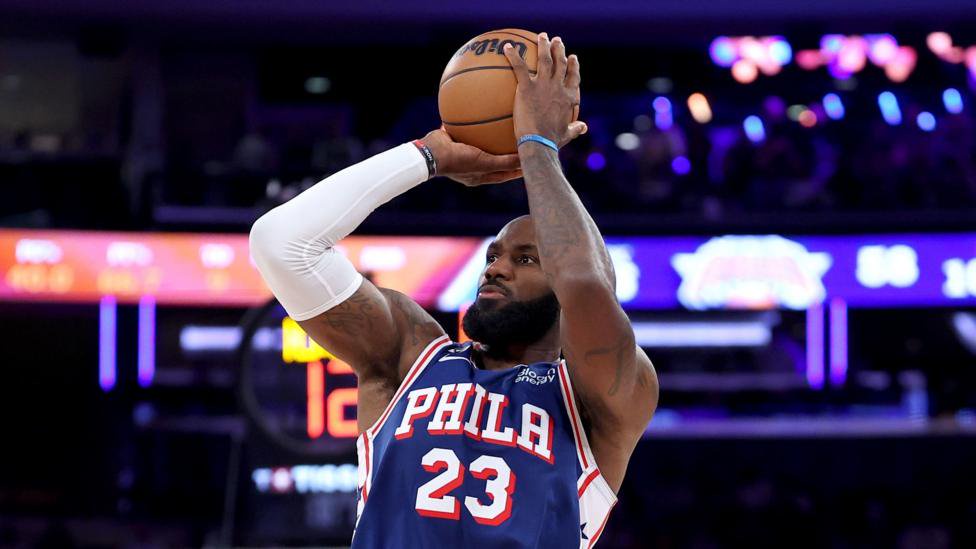 LeBron James playing for the Philadelphia 76ers
