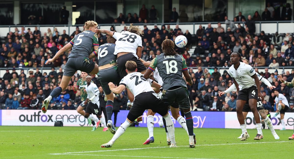 Luke Graham of Stoke City scores during the Sky Bet Championship 2026/27 match between Derby County and Stoke City at Pride Park