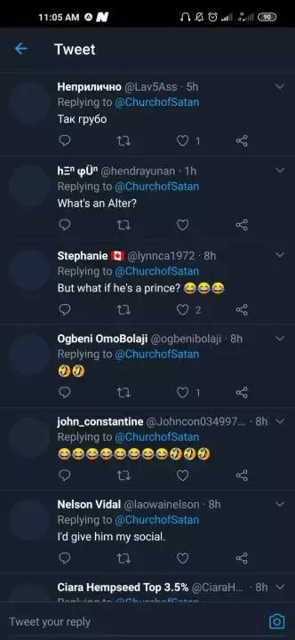 Church Satan Replies Promise Build Altar Them They Give Wealth