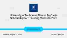 University of Melbourne Dorcas McClean Scholarship for Travelling Violinists 2025