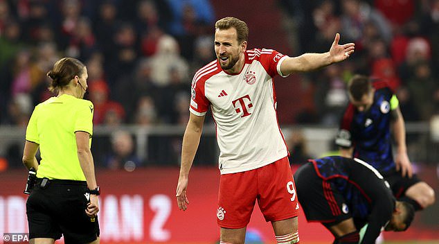 Harry Kane was furious as Bayern Munich were denied a penalty which keeps Group A alive