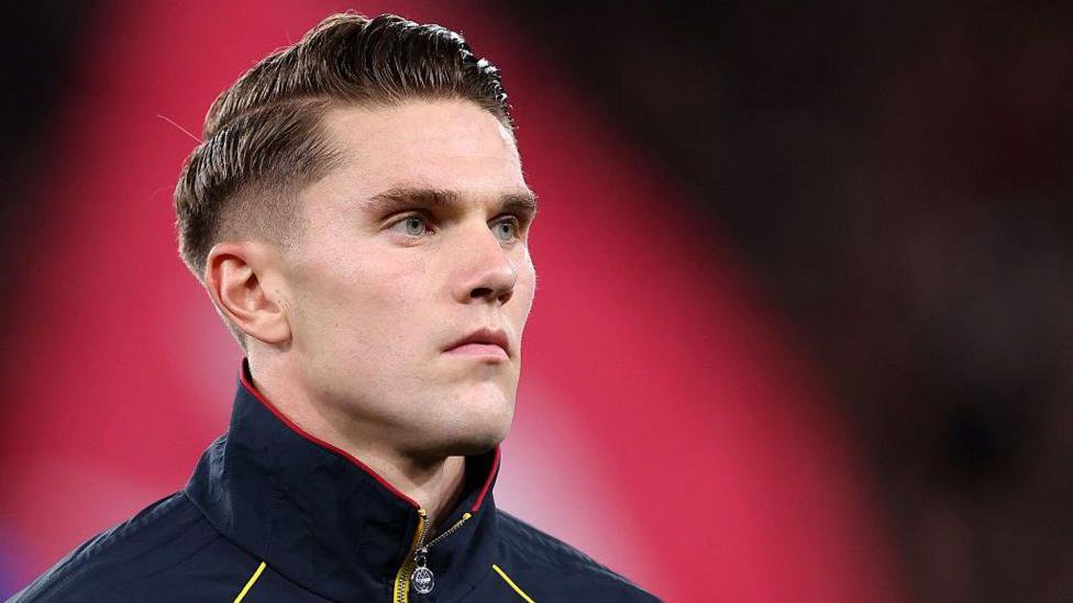 Viktor Gyokeres of Arsenal looks on