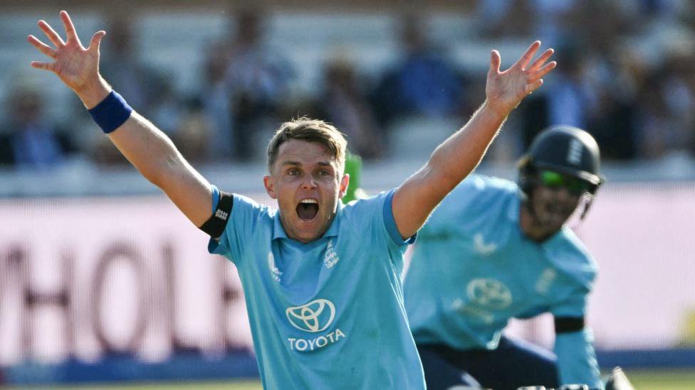 Sam Curran appeals for lbw in ODI at Lord's in July