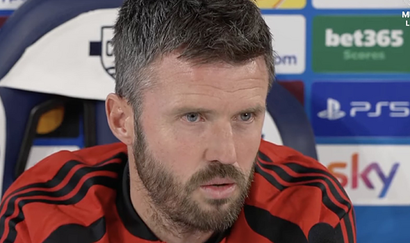 Michael Carrick speaking in his pre-match press conference.