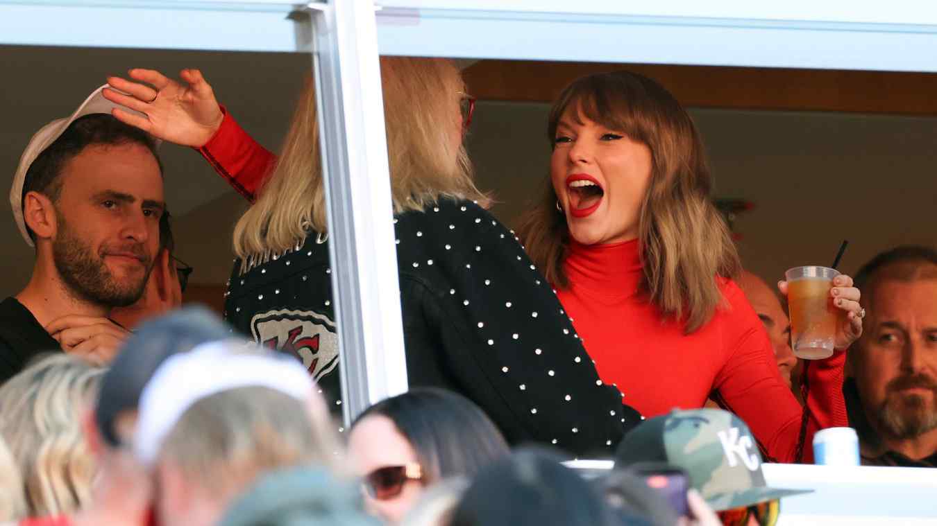 Donna Kelce hugs Taylor Swift during a game between the Los Angeles Chargers and the Kansas City Chiefs at Arrowhead Stadium on October 18, 2026 in Kansas City, Missouri