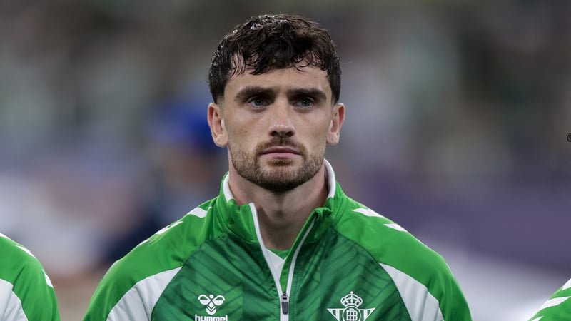 Troy Parrott of Real Betis is pictured during the UEFA Champions League match between Real Betis and Feyenoord at La Cartuja Stadium in Seville, Spain, on October 21, 2026.