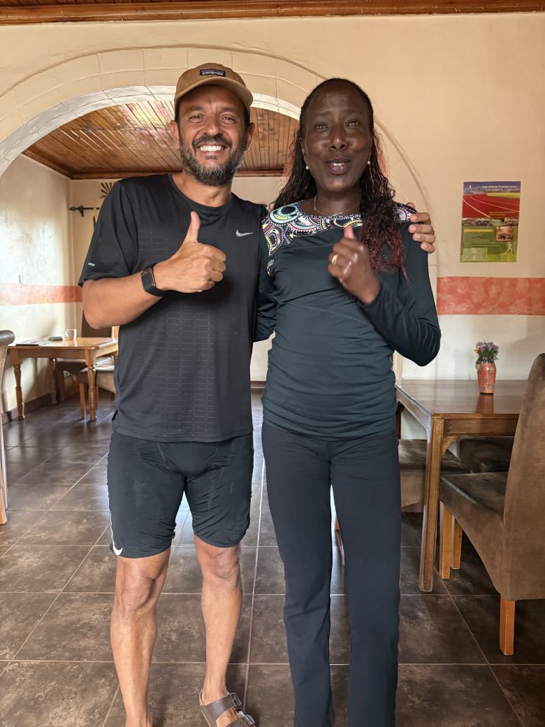 Queirós with founder of the High Altitude Training Center, Lornah Kiplagat.