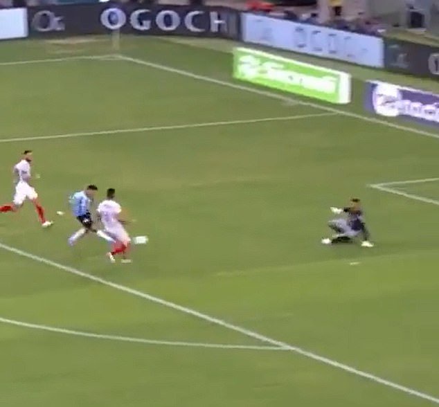 Suarez's second goal saw him wait for the goalkeeper to go down before putting the ball into the opposite corner