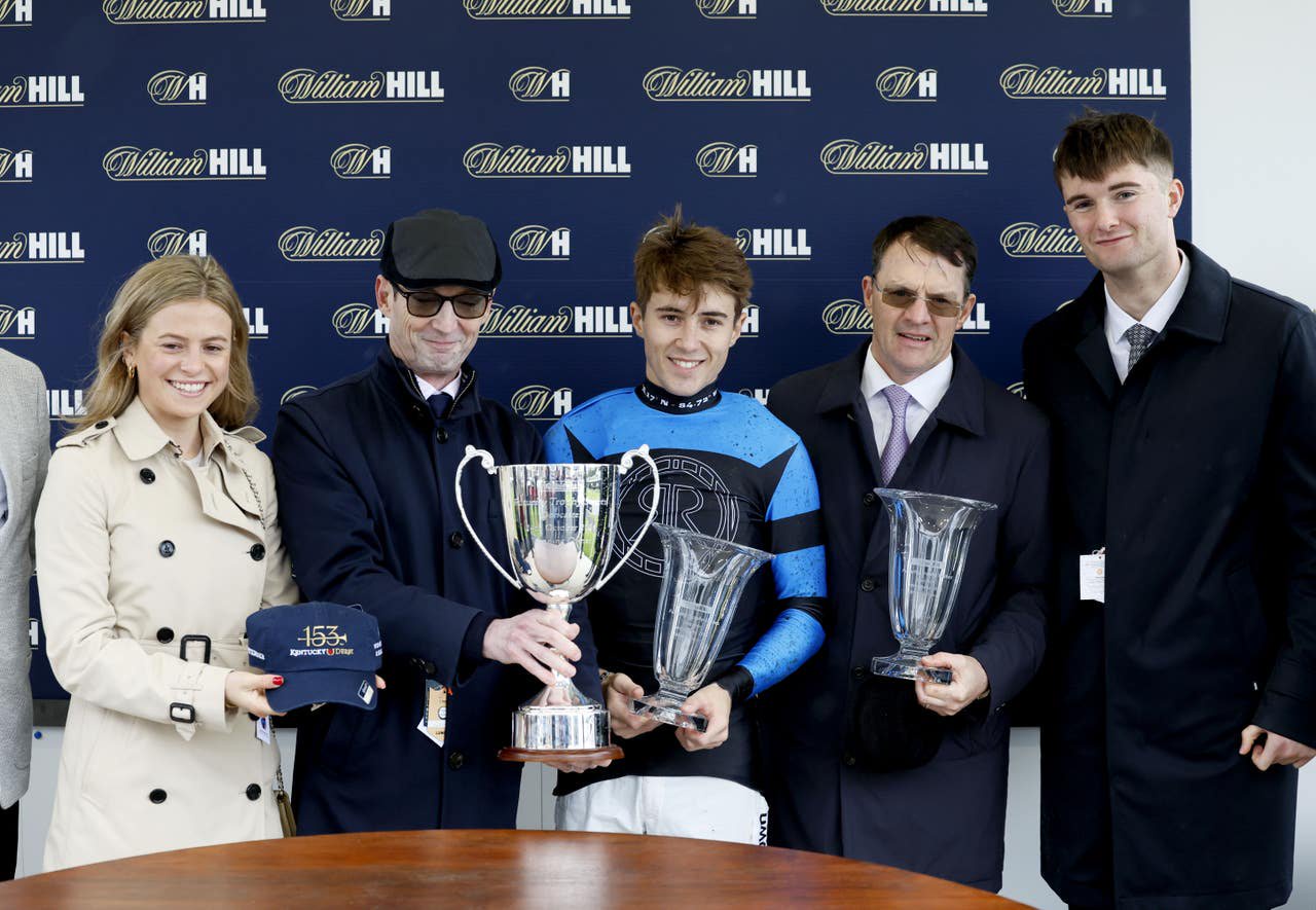 Dylan Browne McMonagle with Aidan O'Brien and winning connections