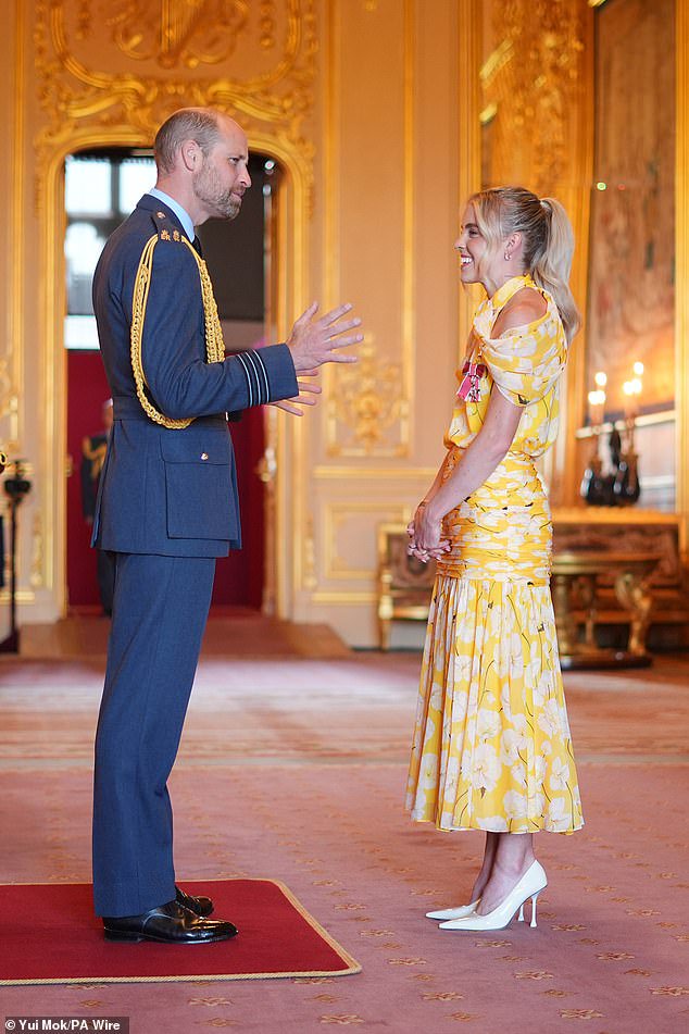 Keely Hodgkinson was pictured in conversation and laughing with Prince William as she received her MBE at Windsor Castle, before revealing he had told her his daughter Princess Charlotte is a keen runner