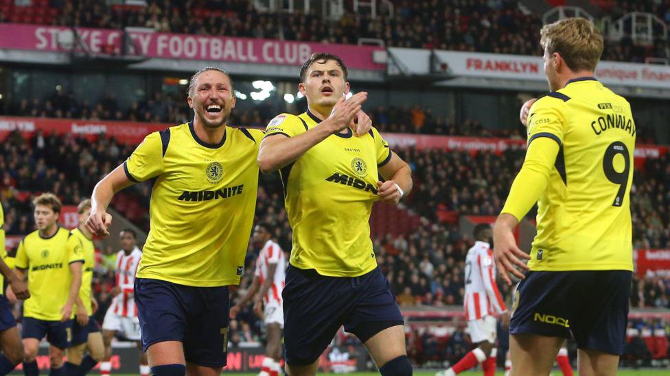Middlesbrough striker Will Lankshear celebrates his 10th goal of the season - eight of which have come in the league  