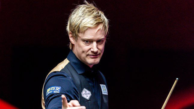 SHENZHEN, CHINA - OCTOBER 1: Neil Robertson of Australia gestures during the round of 16 match against Chris Wakelin of England in the WST Shenzhen Open 2026 day four on October 1, 2026 in Shenzhen, China. (Photo by Yu Chun Christopher Wong/Eurasia Sport Images/Getty Images)