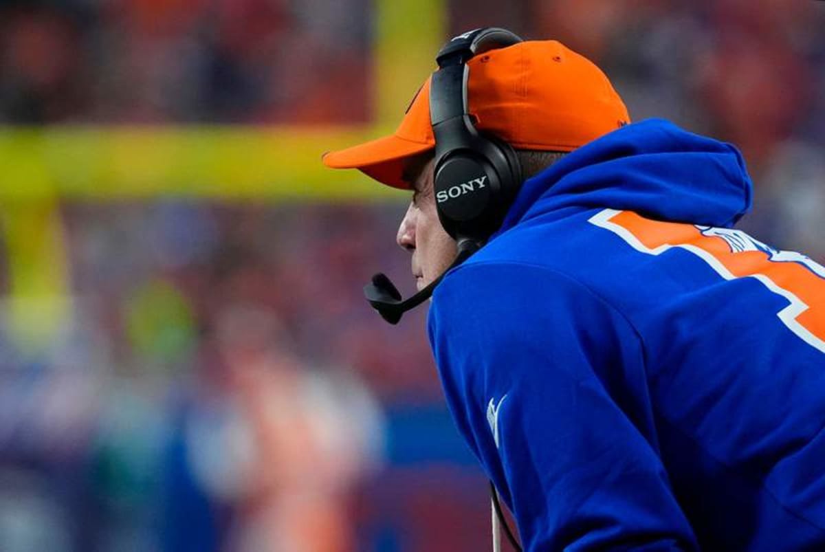 Oct 15, 2026; Denver, Colorado, USA; Denver Broncos head coach Sean Payton looks on in the first quarter against the Seattle Seahawks at Empower Field at Mile High. © Ron Chenoy-Imagn Images