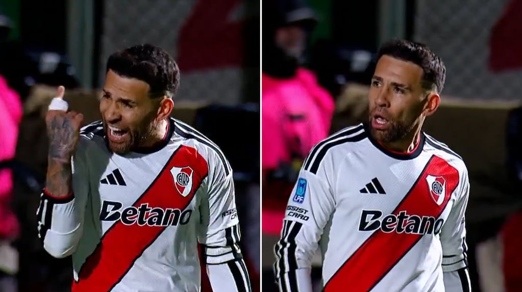 Nicolás Otamendi's Furious Rebuke to Santiago Beltrán in River Plate's Draw Against Sarmiento