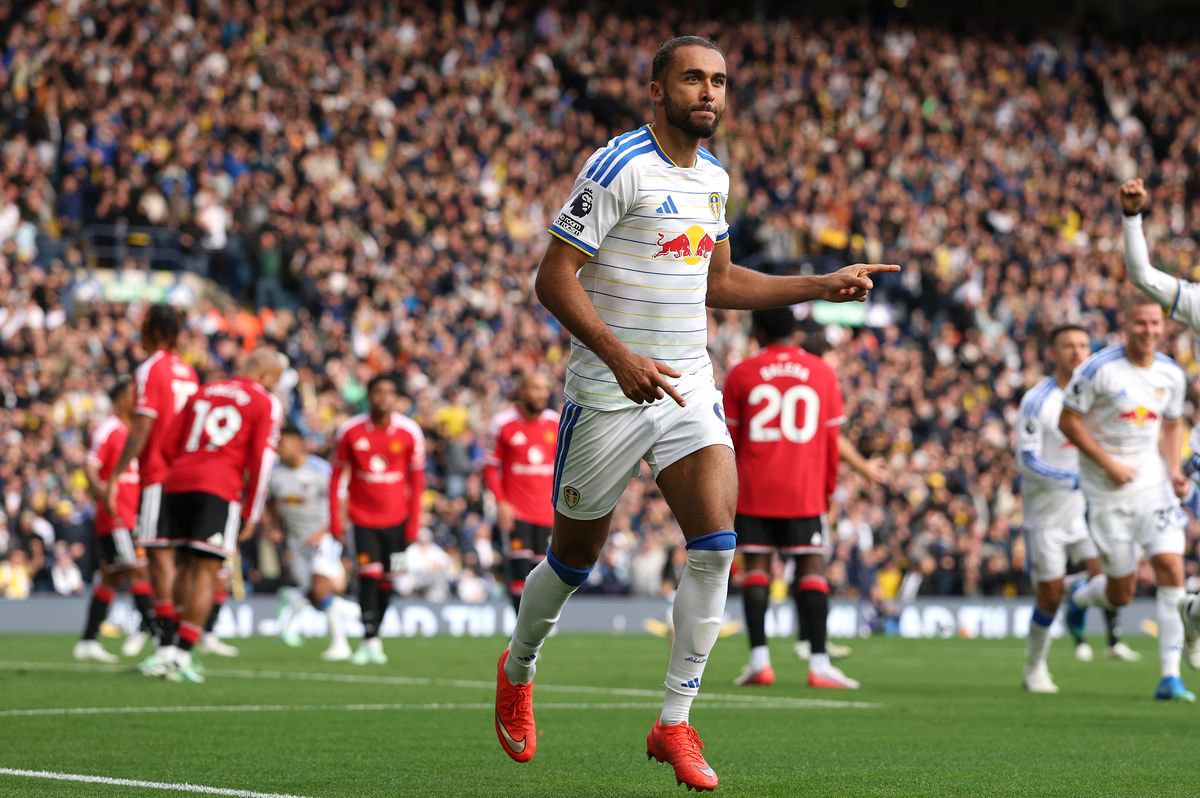 Dominic Calvert-Lewin of Leeds celebrates after scoring the Leeds goal during the Premier League 2026/27 match between Leeds United and Manchester United