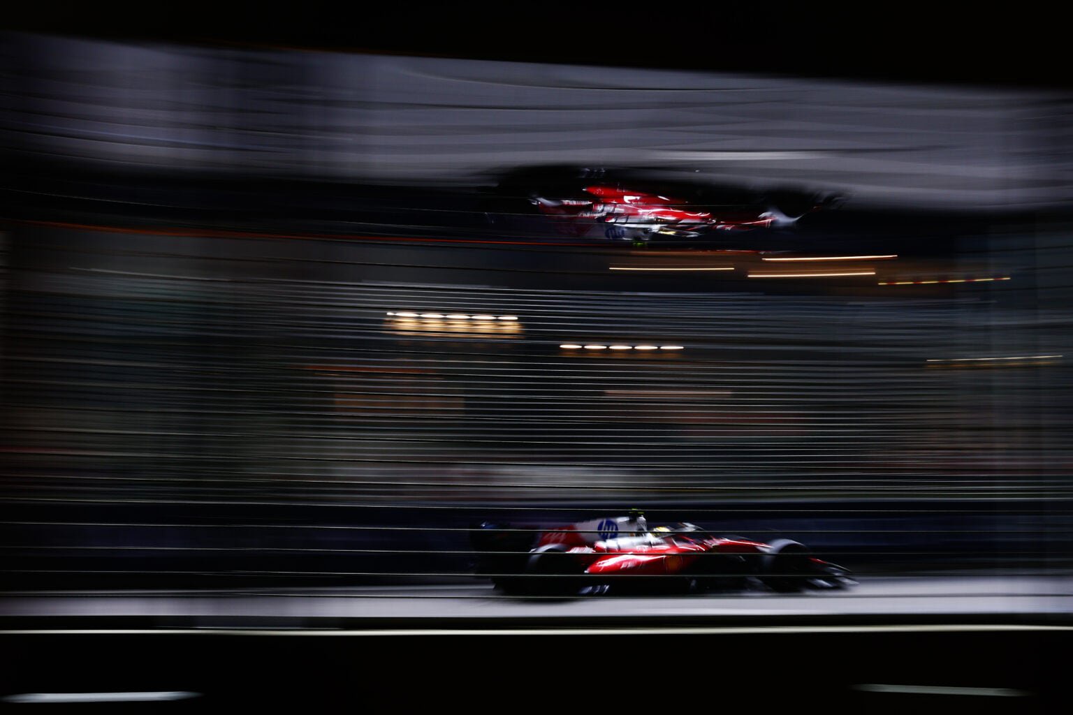 Ferrari driver Lewis Hamilton on track during the 2026 F1 Singapore Grand Prix