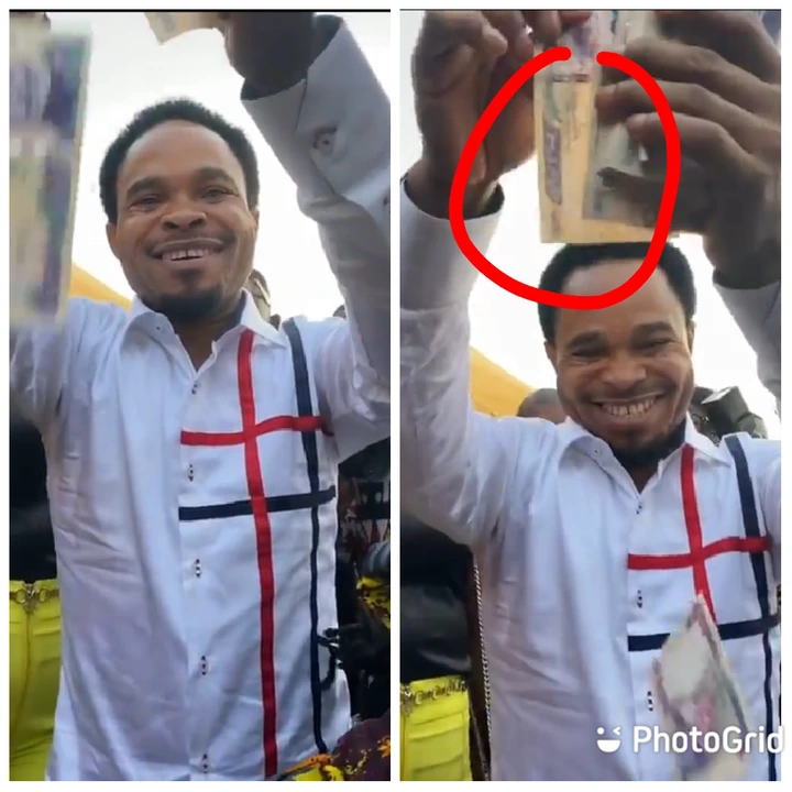 See Reactions as Popular pastor Indabosky sprays 1 million Naira at a Burial event