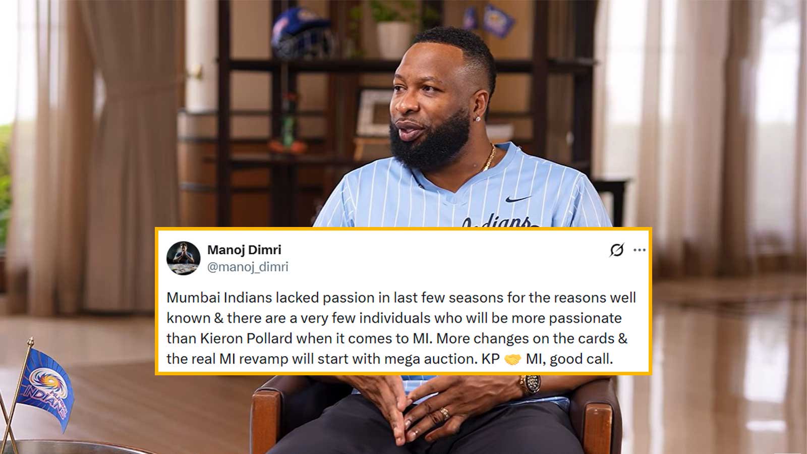 News: Fans react to the news that Mumbai Indians hire Kieron Pollard as head coach for the 2027 IPL season.