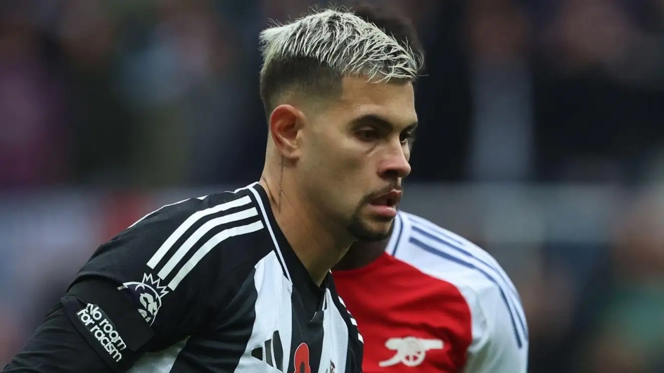 Newcastle midfielder Bruno Guimaraes against Arsenal