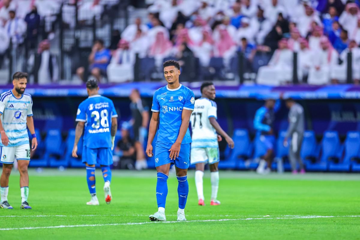 Ollie Watkins reacts during the Saudi Pro League game between Al Hilal and Neom at Kingdom Arena