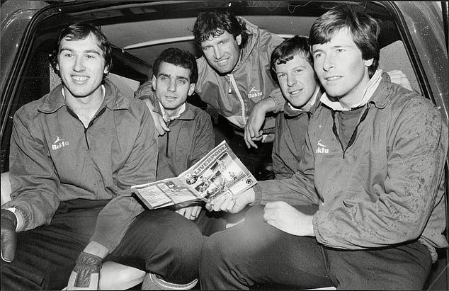 From left to right; Martin Hodge, Varadi, Mick Lyons, Gary Megson and Pat Heard at Sheffield Wednesday in 1984