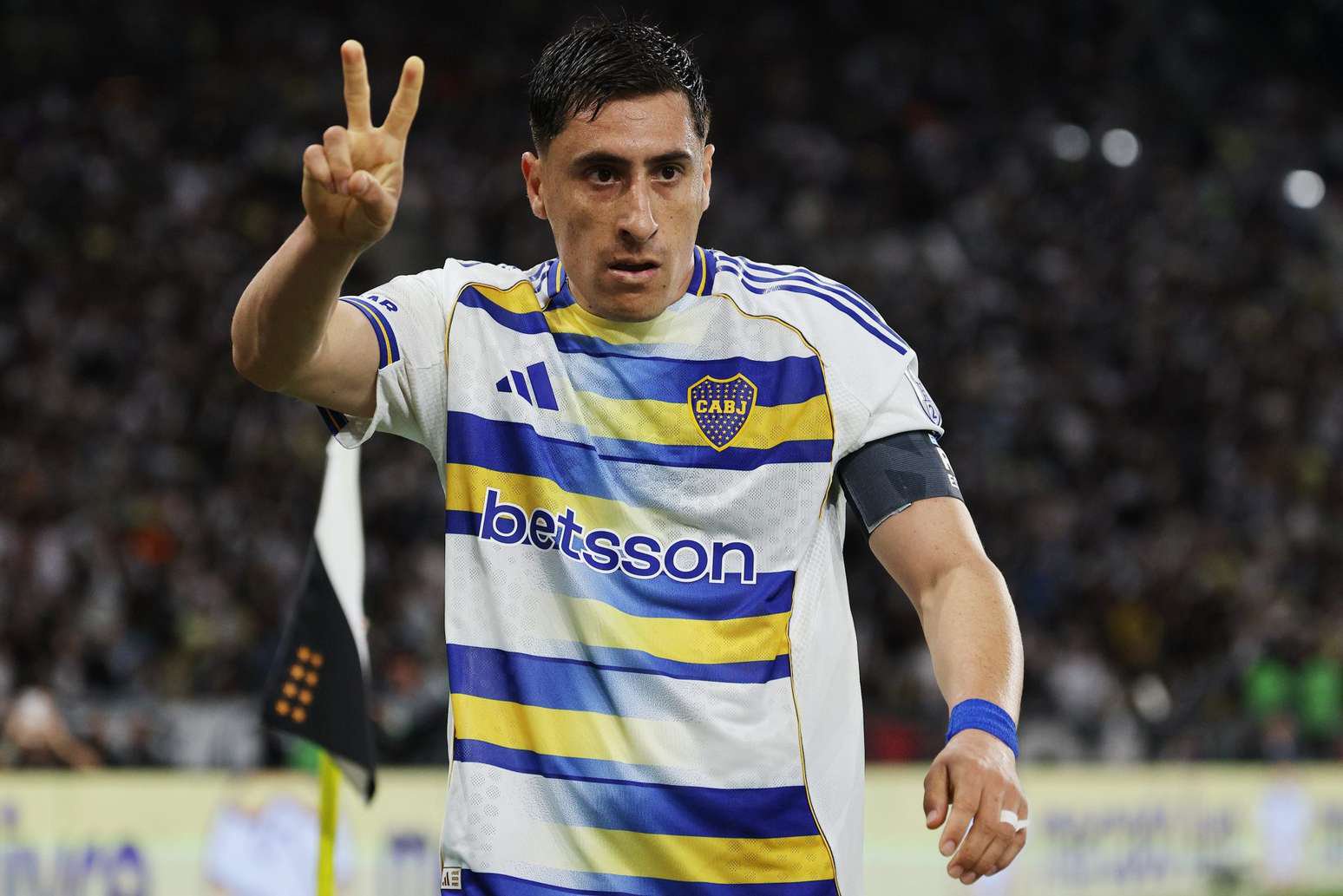 Miguel Merentiel pelo Boca Juniors, contra o Vasco da Gama, na Copa Sul-Americana 2026 