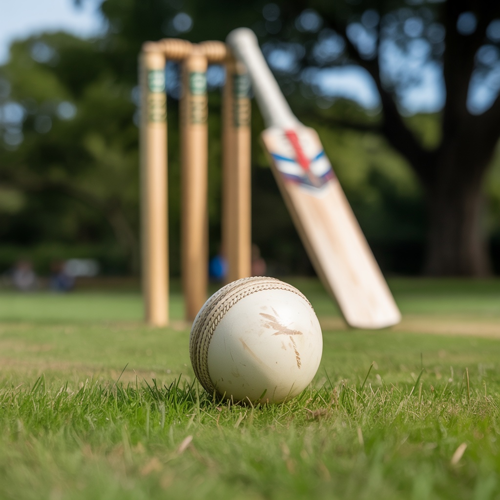 White Ball Cricket ideogram ai