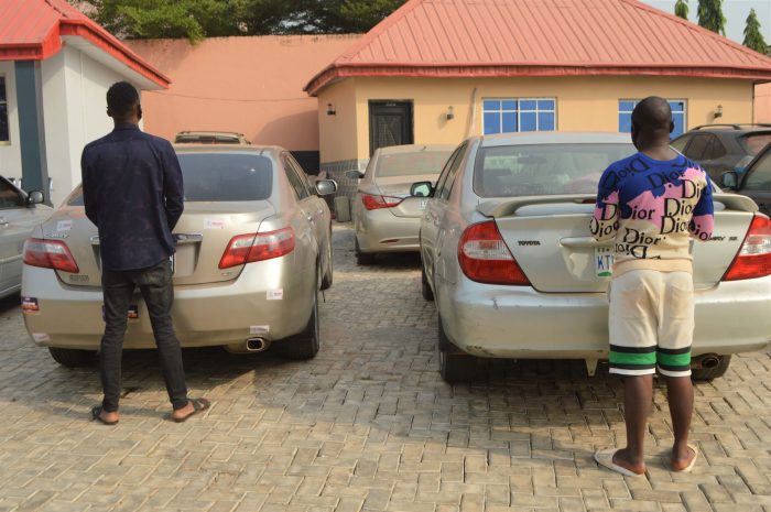 Some of the suspects arrested by EFCC in Ibadan