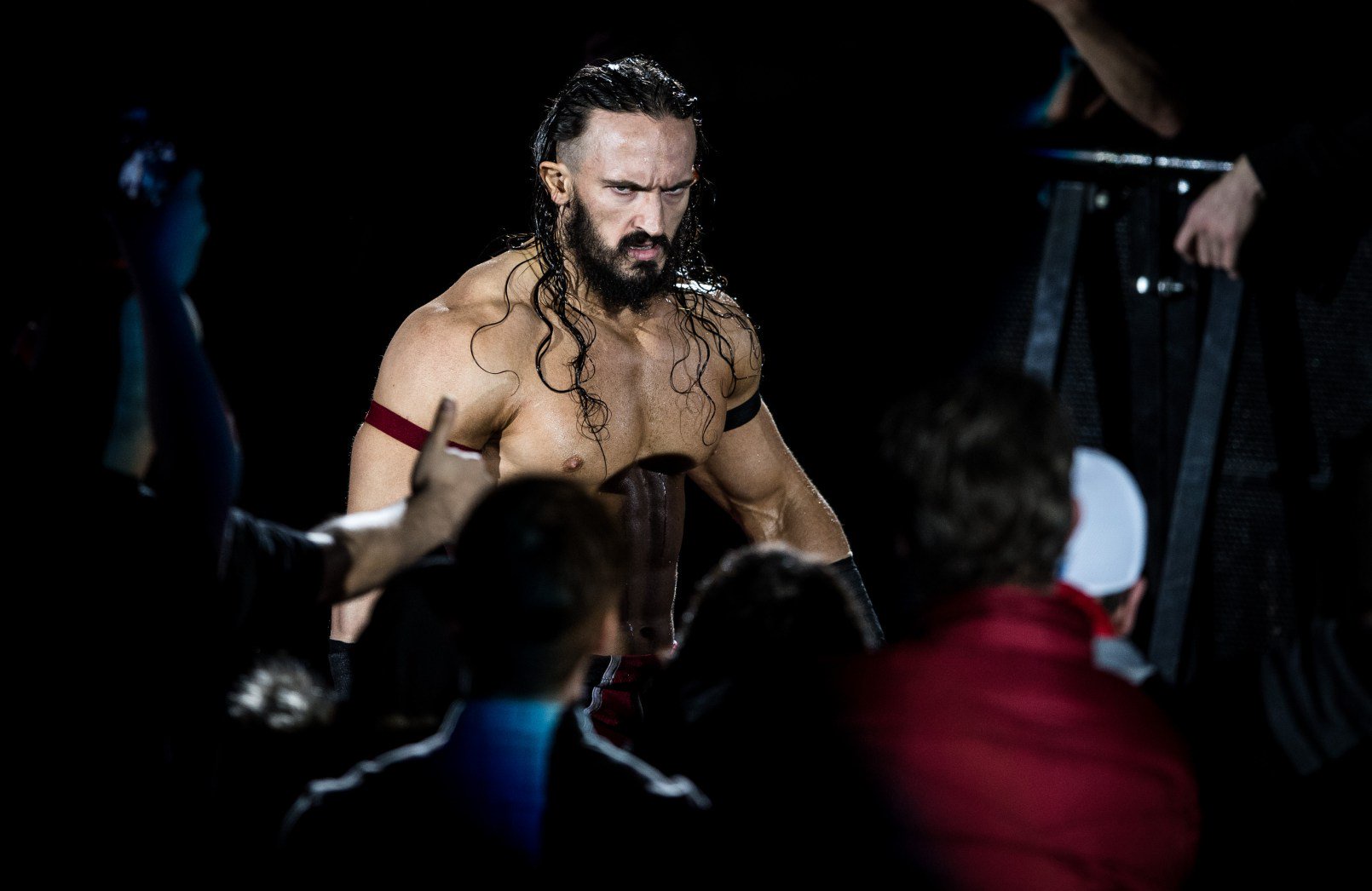 Professional wrestler Benjamin Satterley, who was known as “Pac” in All Elite Wrestling and "Neville" in World Wrestling Entertainment, arrives for a match at the WWE Live Duesseldorf event at ISS Dome on Feb. 22, 2017, in Duesseldorf, Germany. Satterley was found dead the day after an AEW wrestling event in Hoffman Estates on Sunday. (Lukas Schulze/Bongarts/Getty Images)