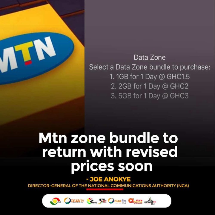 NCA has announced that the MTN Data Zone bundle will soon return