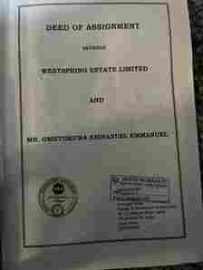 Deed of assignment between West Spring Estate Limited and Emmanuel Ometoruwa