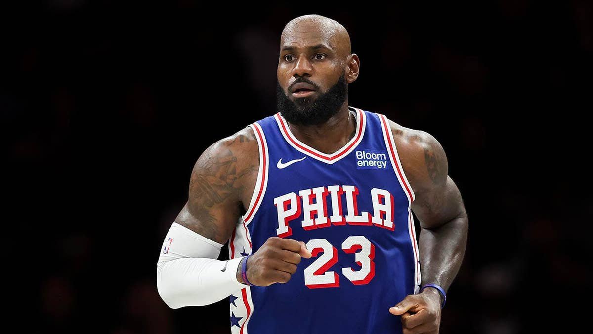 LeBron James looks on during a preseason game
