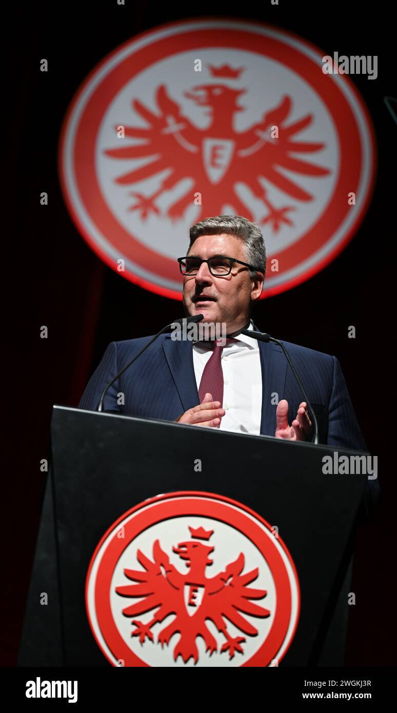 February hesse frankfurtmain axel hellmann ceo of eintracht frankfurt fuball ag speaks at the general meeting of eintracht fr