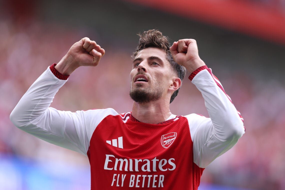 Kai Havertz celebrates after scoring for Arsenal
