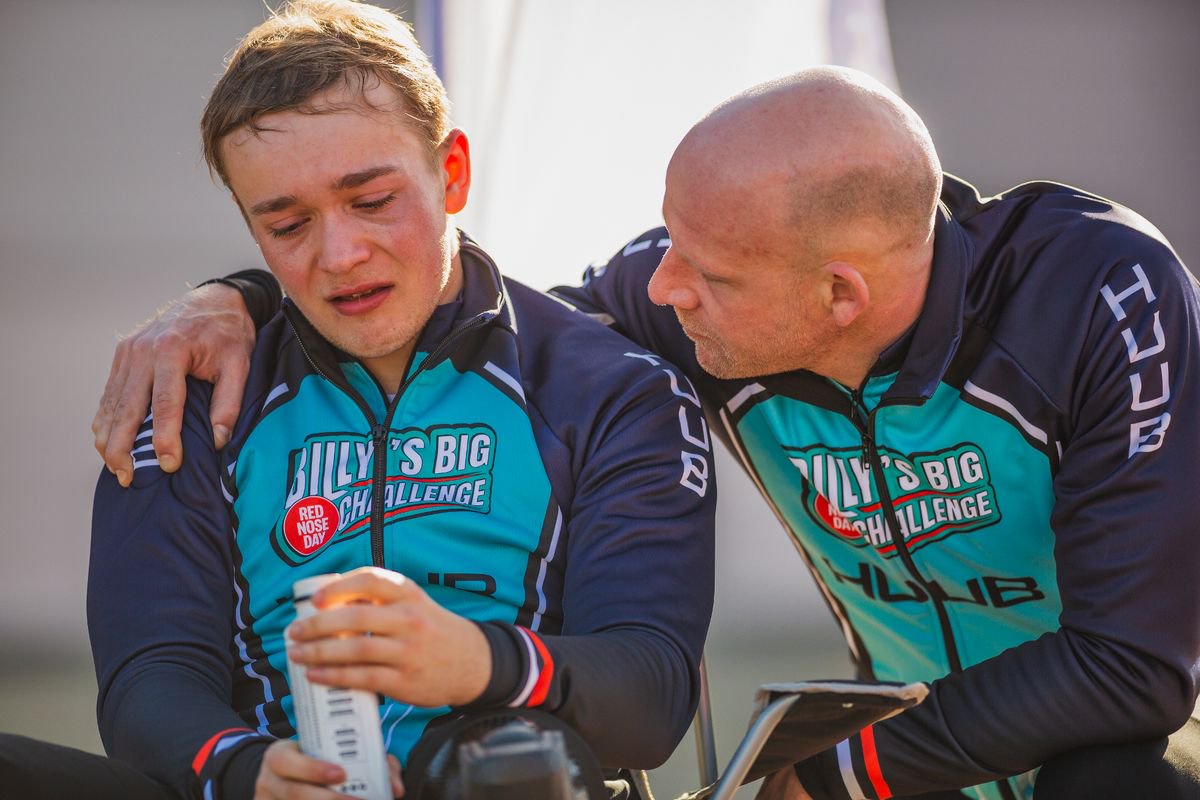 Billy Monger with his coach