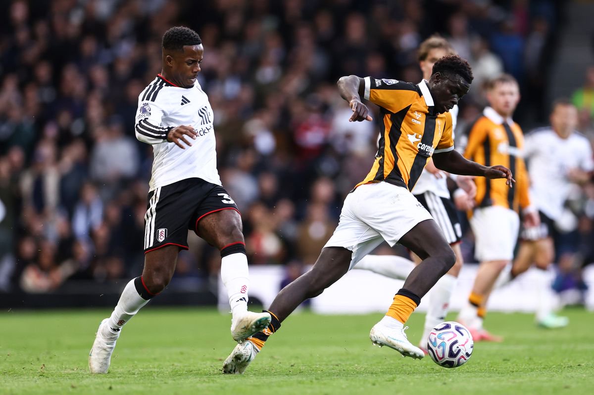 Ryan Sessegnon rakes his studs down the back of Robinio Vaz's Achilles