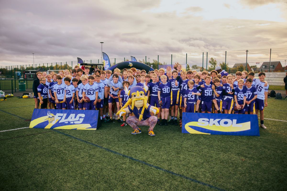 The Minnesota Vikings host the Newcastle Flag Football League event for 150 local school kids