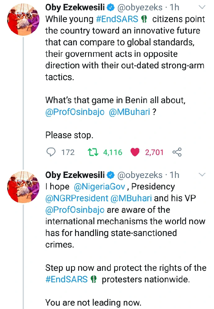 Benin Prison Break: "Stop that expensive Joke " - Oby Ezekwesili tells Buhari