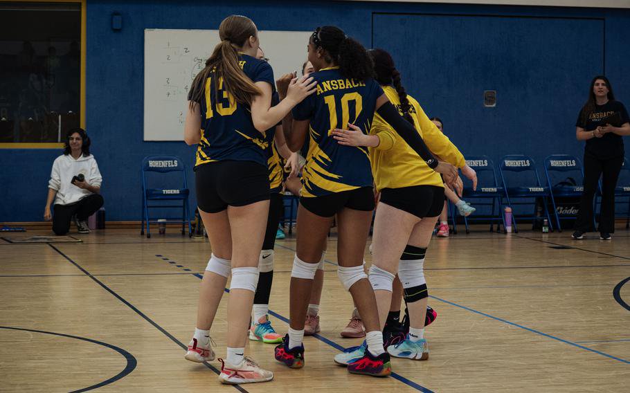 Ansbach celebrates a point.