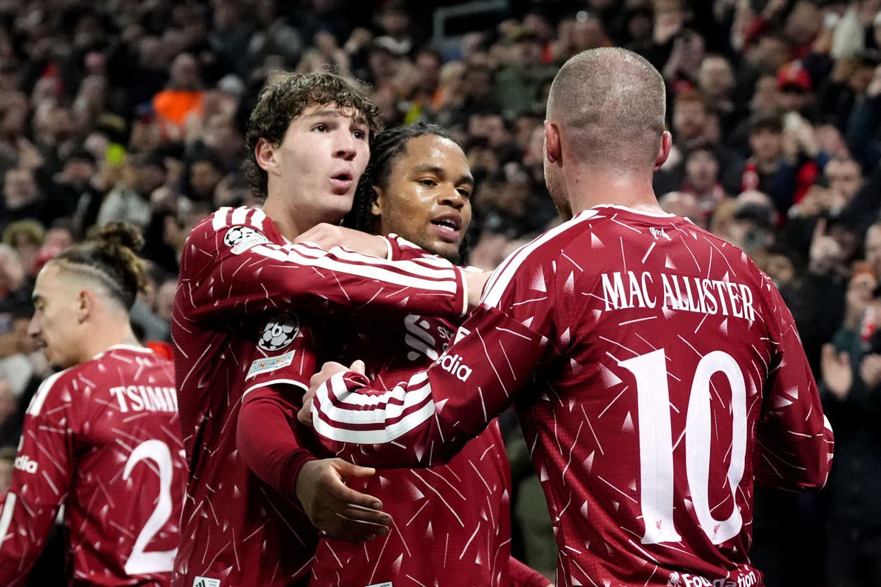 Alexis Mac Allister (right) scored twice for Liverpool as Rio Ngumoha shone on the big stage