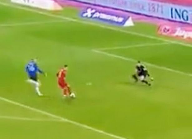 The ball left Hazard one-on-one