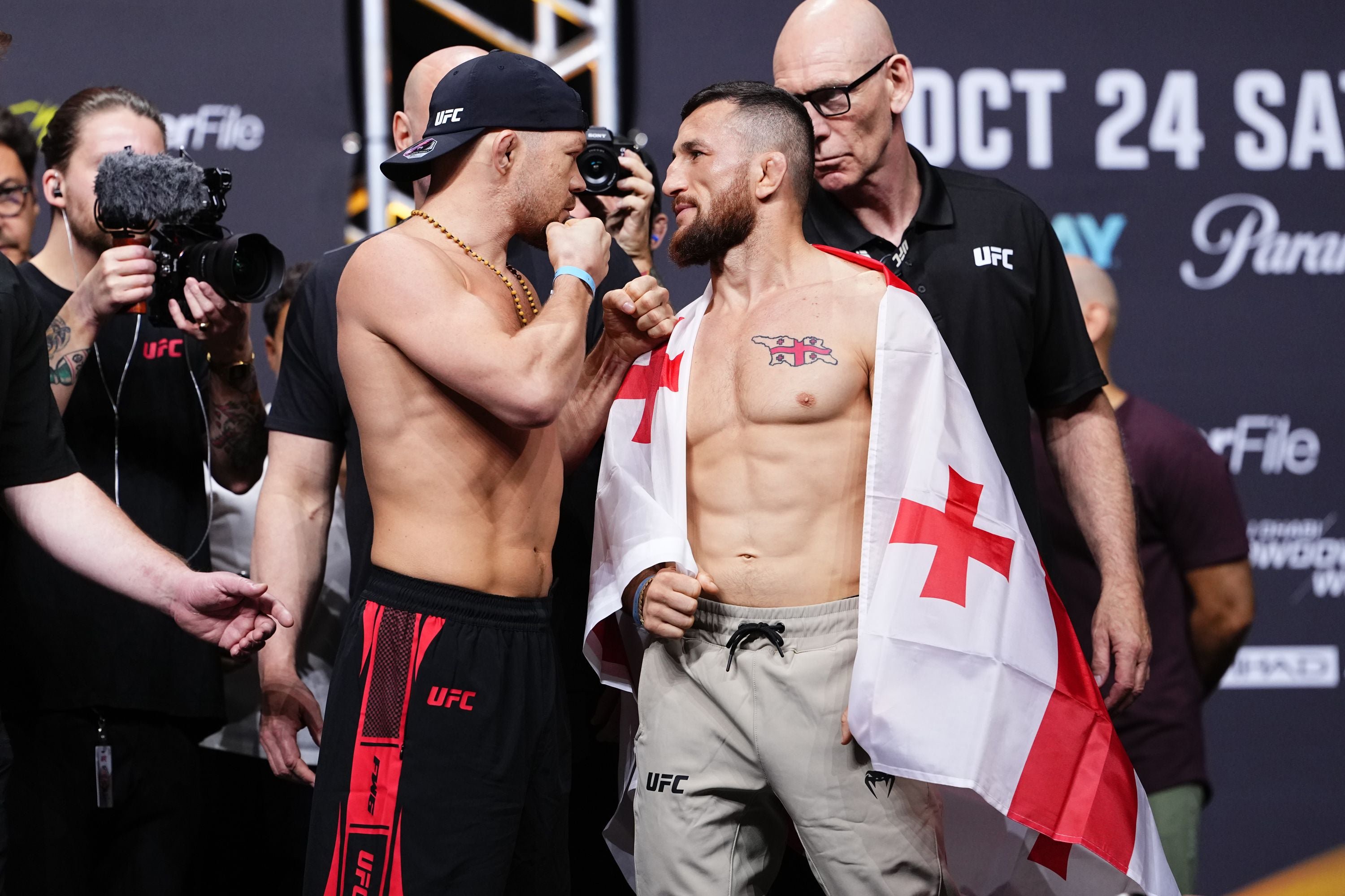 Petr Yan (left) and Merab Dvalishvili are set for a third clash