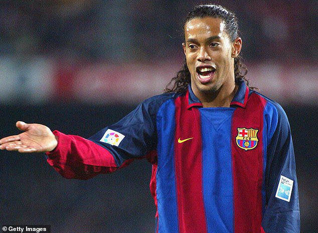 Ronaldinho's (pictured) son has finally made his Barcelona debut for the club's youth team