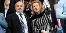 Newcastle United chief executive Darren Eales and co-owner Amanda Staveley in the stands